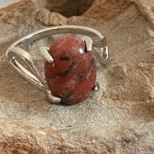 5/$10❤️❤️❤️NEW Tibetan Silver Created Enamel Swirl Stone Ring Size 8